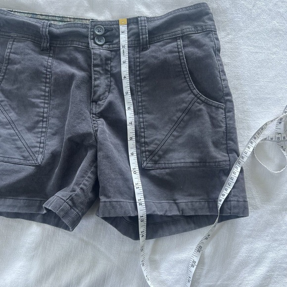 Prana Breathe Women’s Grey Corduroy Shorts Midrise Organic Cotton - Picture 8 of 9